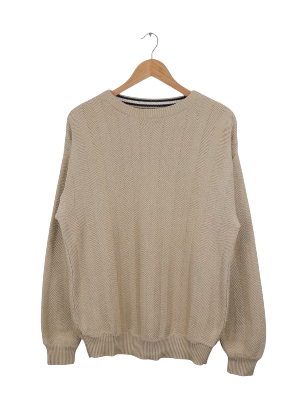 Vintage Roundtree & Yorke Herringbone‎ Sweater Men’s Size Medium Beige